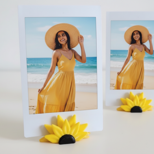 Moskai Mini Sunflower Polaroid Photo Stand Set of 2 | Valentine Gift for Girlfriend