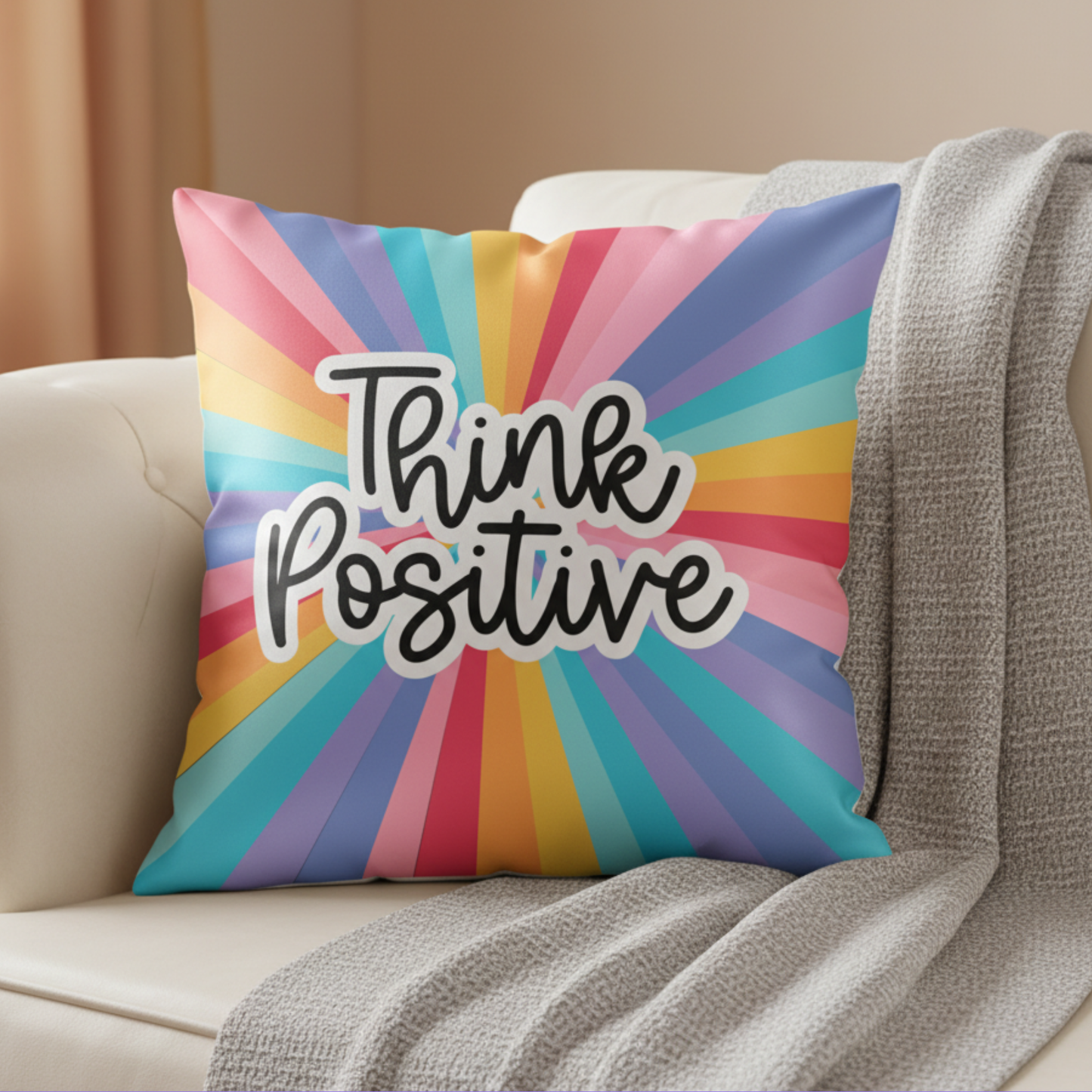 MOSKAI | Personalized Positive Vibes Cushion | Custom Photo Pillow