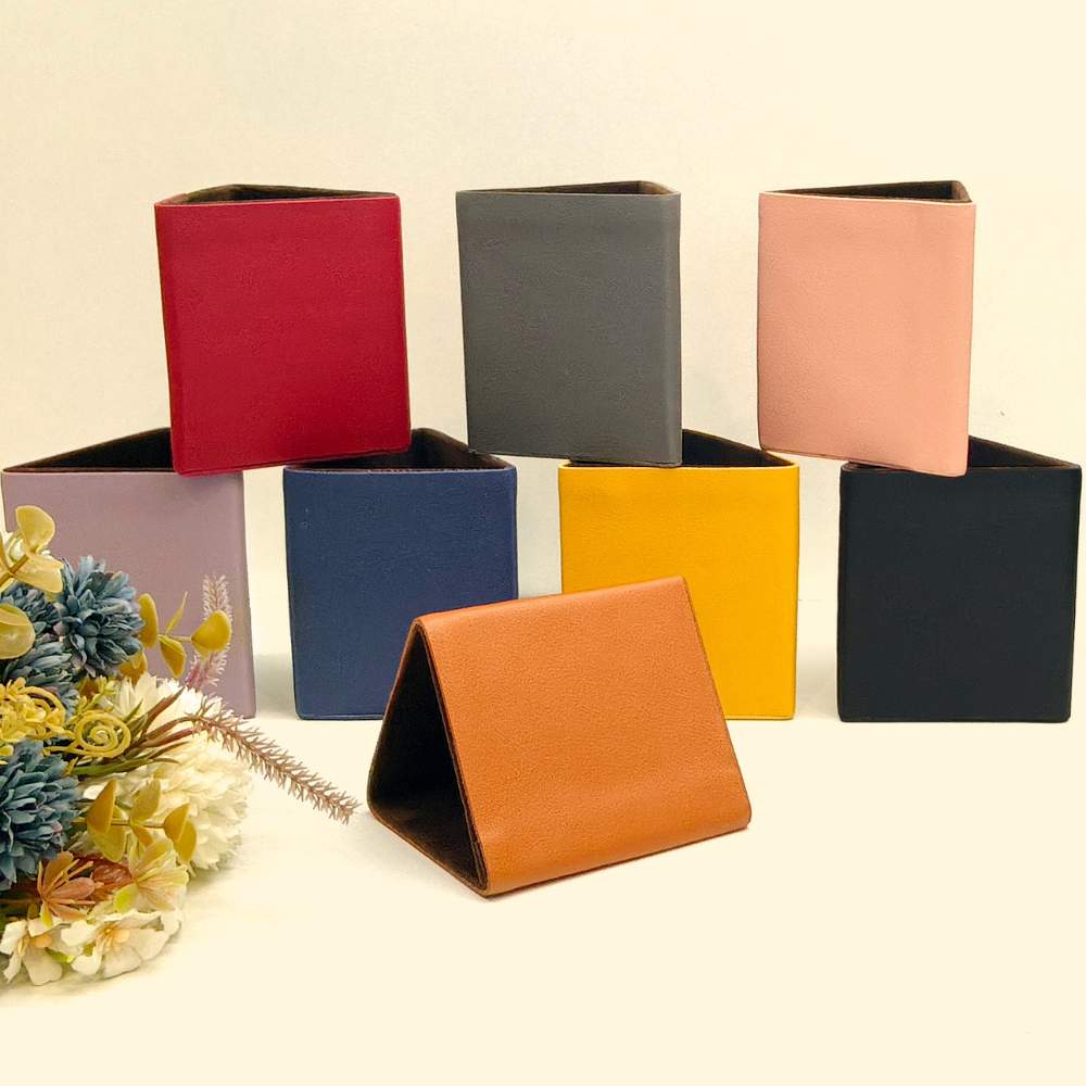 MOSKAI Triangle Vegan Leather Penstand With Suede Inner Lining