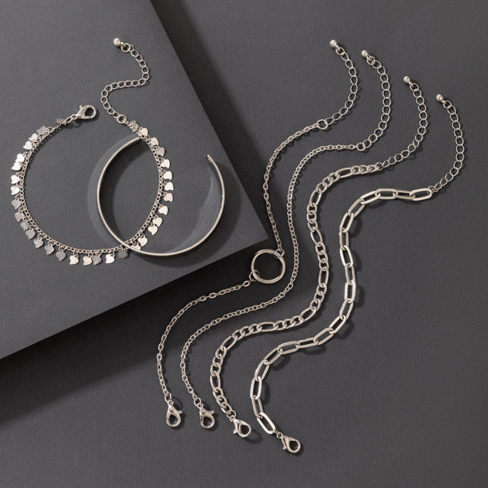 Silver Toned Silver Plated Bracelet | Contemporary Stackable Design