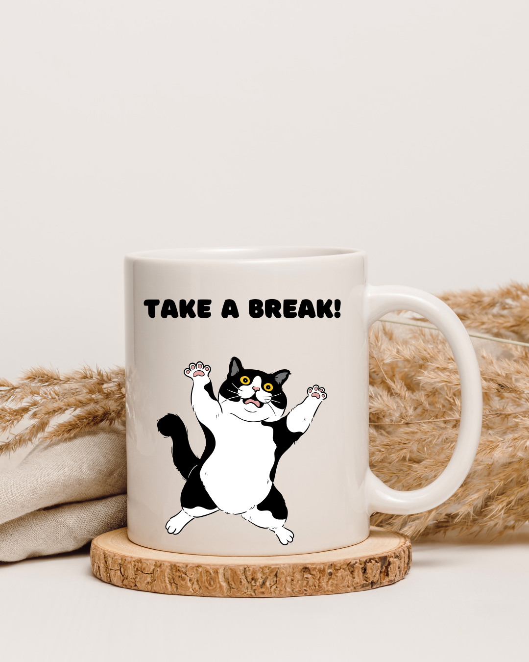 Moskai Take a Break Personalised Coffee Mug | White 11oz