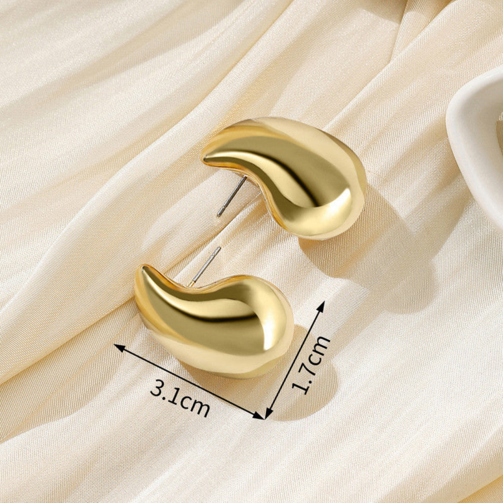 MOSKAI Tear Drop Earrings Gold Finish | Elegant Fashion Jewelry