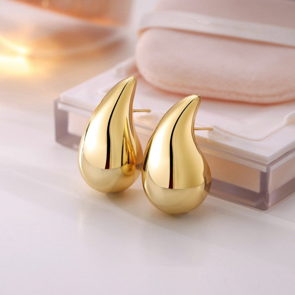MOSKAI Tear Drop Earrings Gold Finish | Elegant Fashion Jewelry