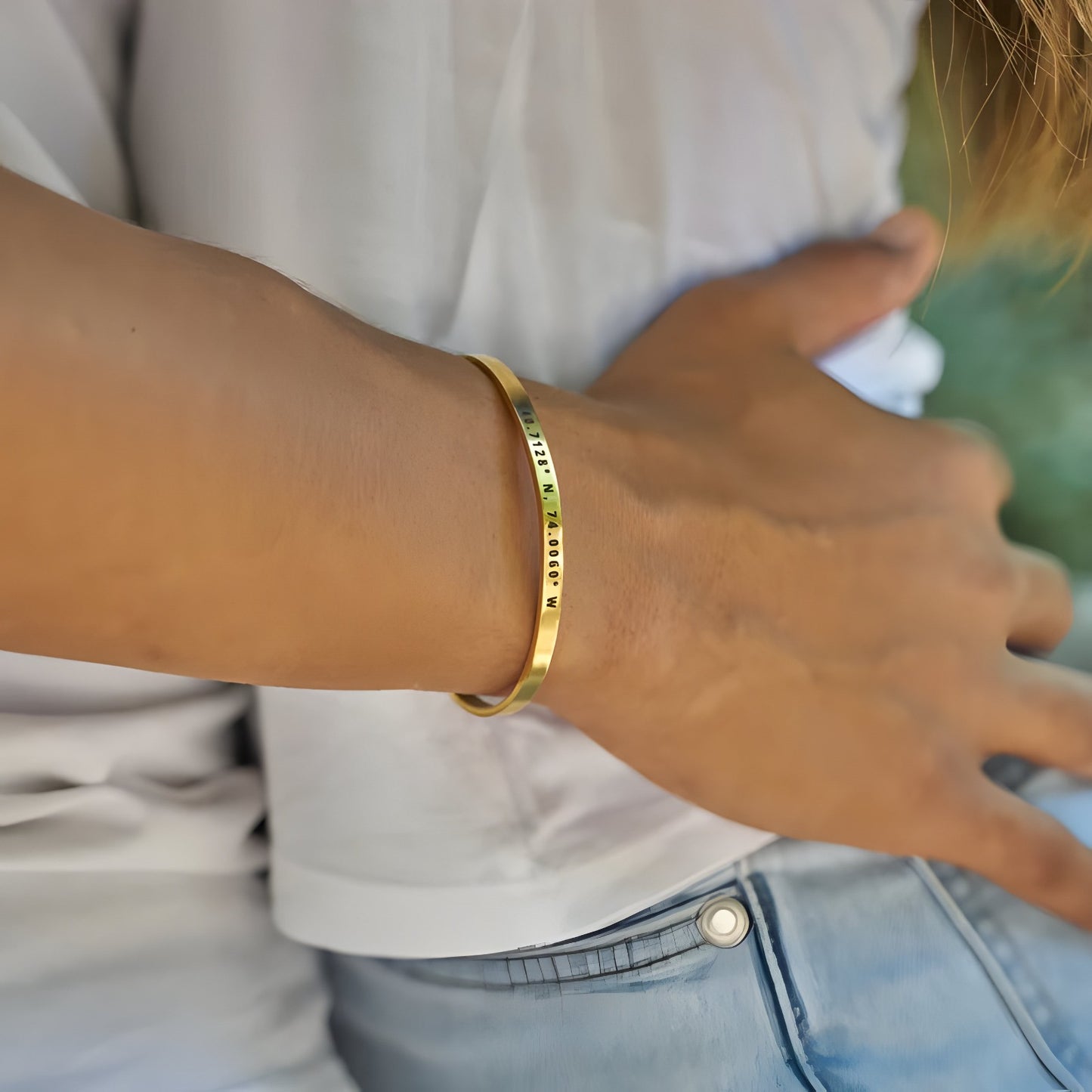 22k Plated Engraved Cuff Bracelet