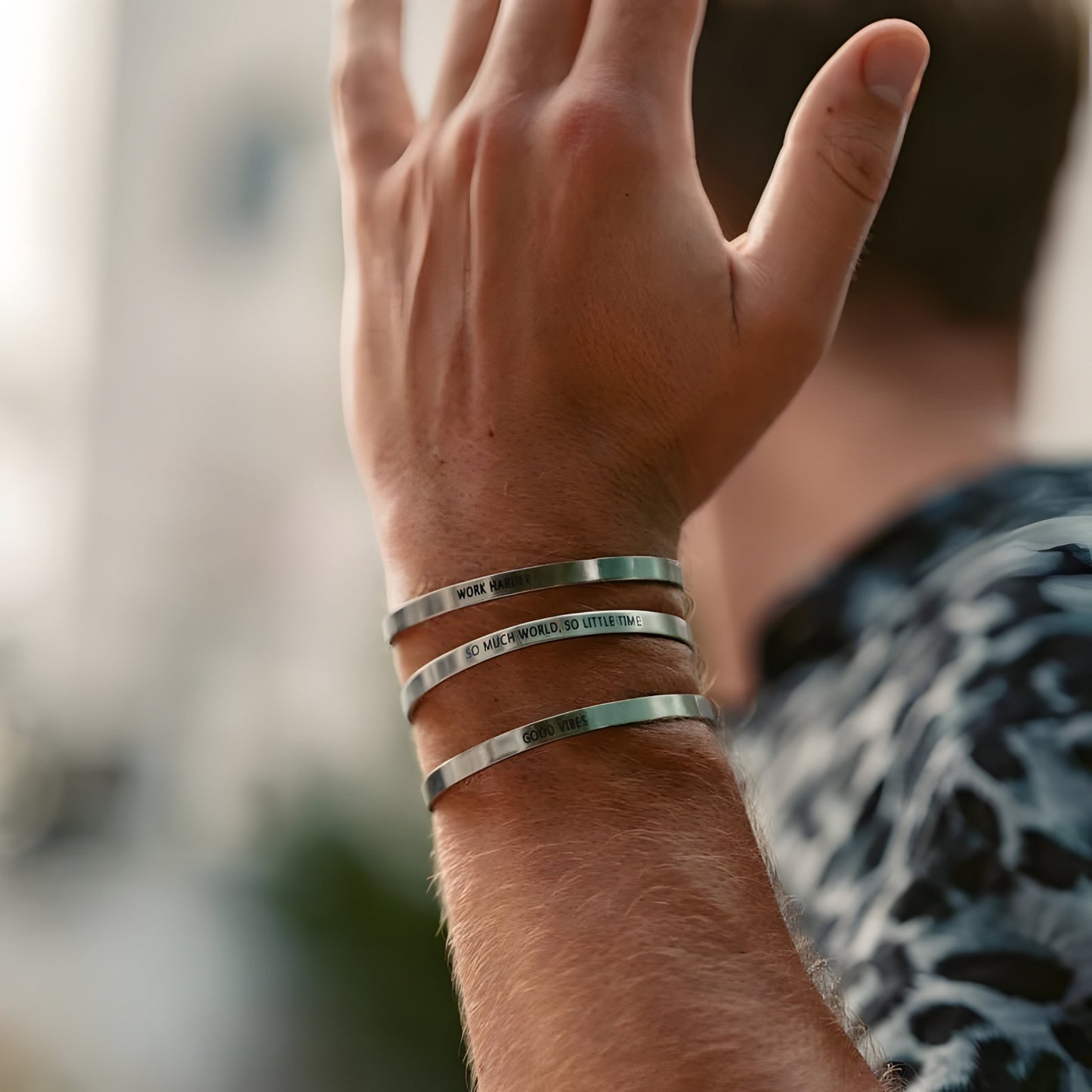 22k Plated Engraved Cuff Bracelet