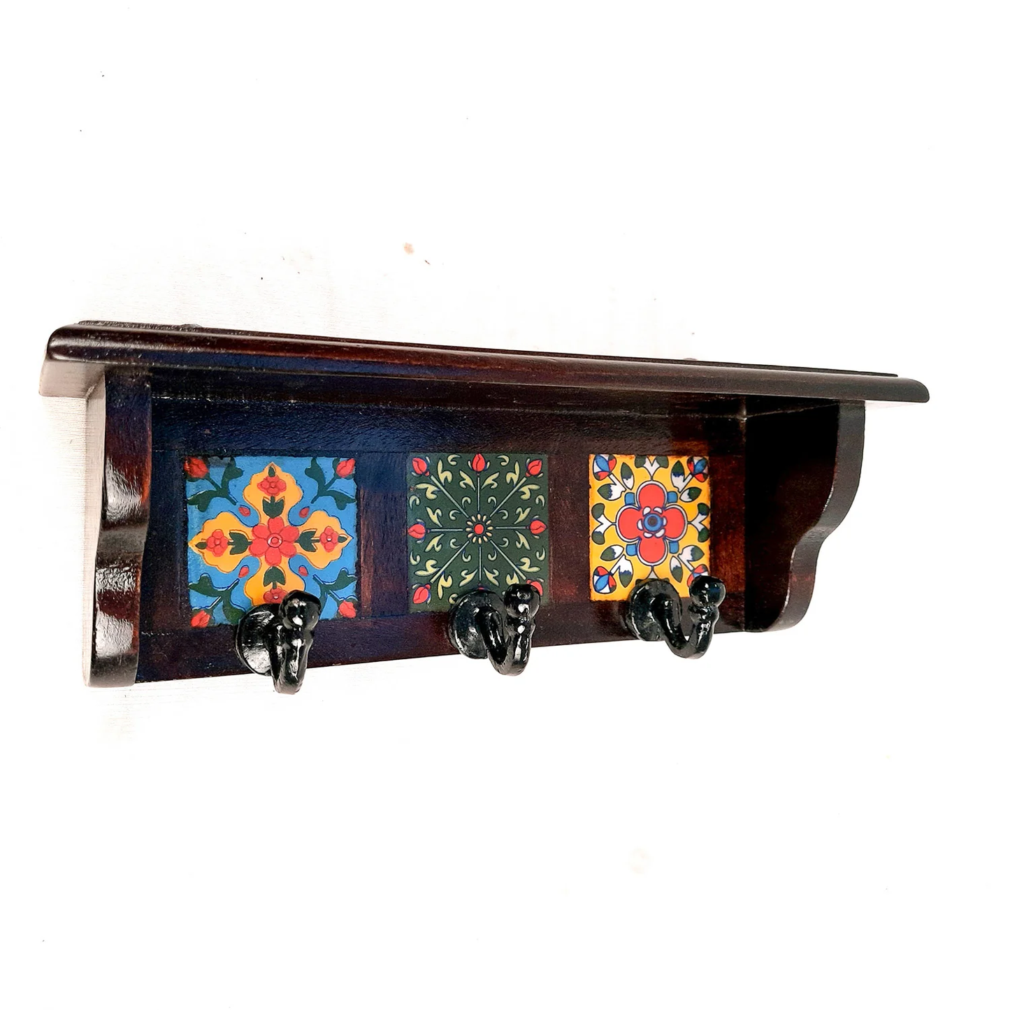 Moskai Ceramic Tile Key Holder Stand – Vintage Indian Art-Inspired