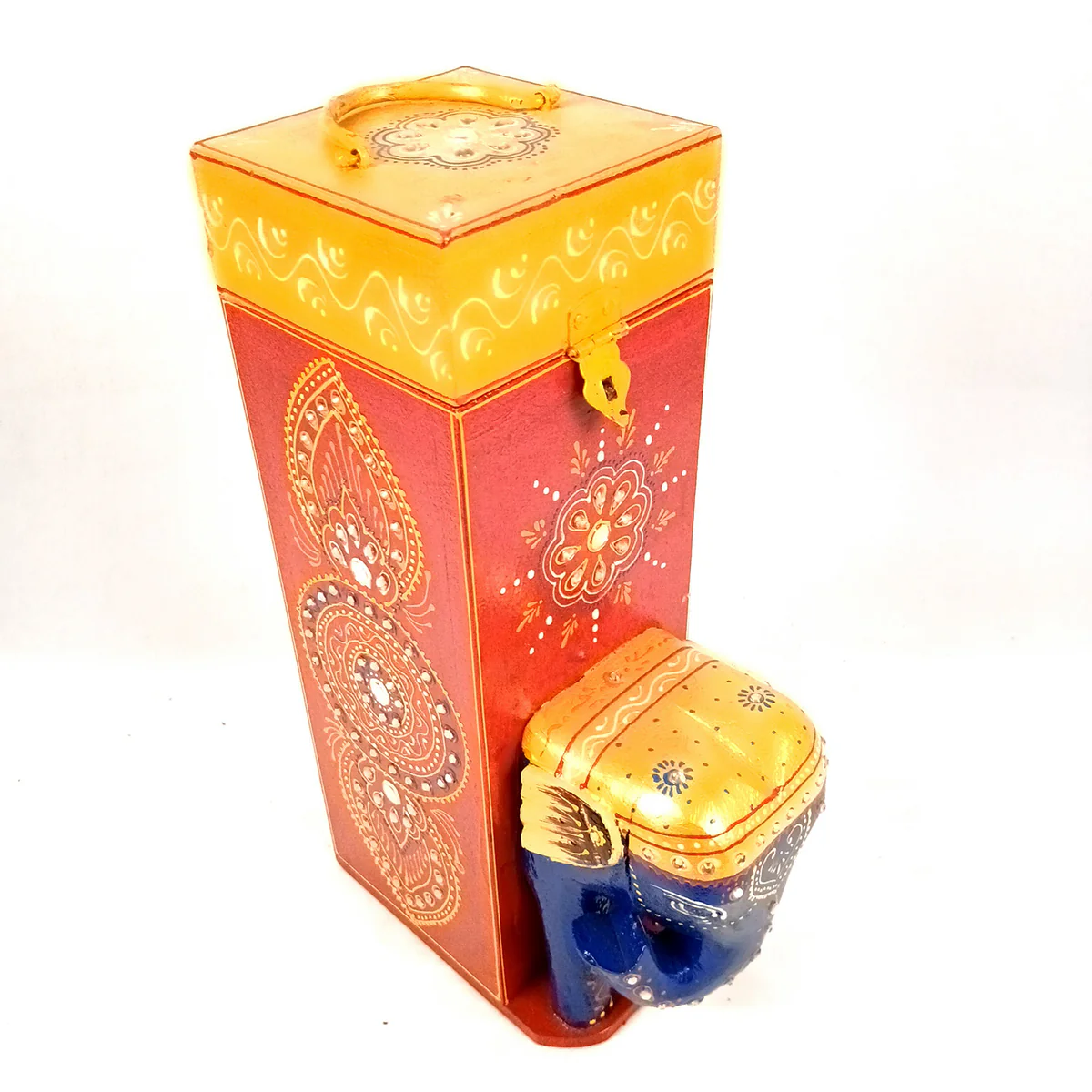 Mosaki Elephant Bottle Holder Stand | 14-Inch Handcrafted Wine Rack
