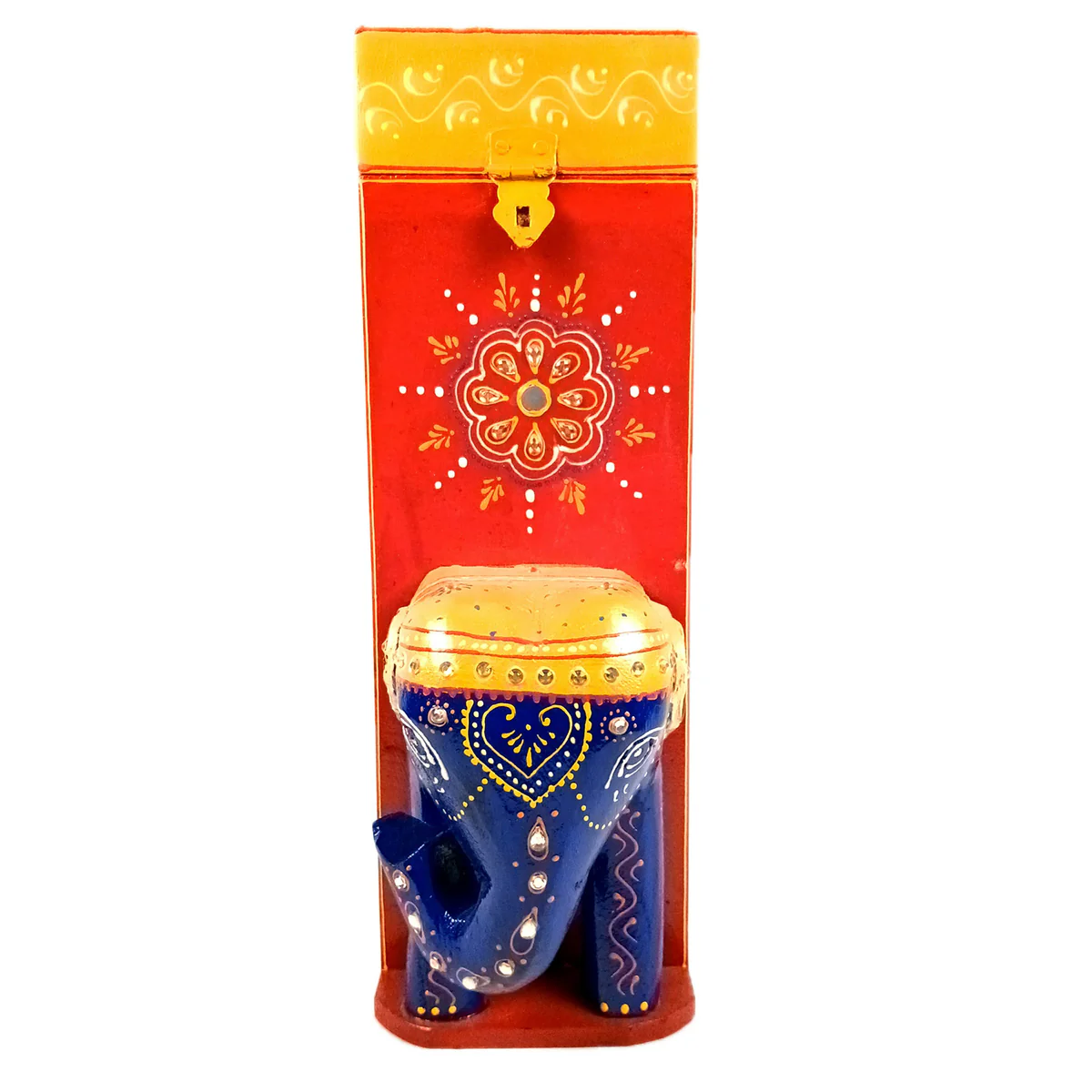 Mosaki Elephant Bottle Holder Stand | 14-Inch Handcrafted Wine Rack