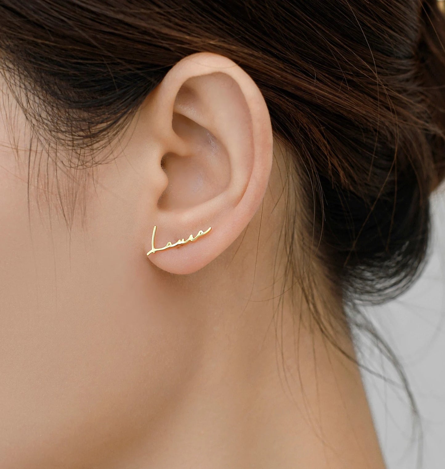 Moskai Personalized Name Stud Earrings for Women