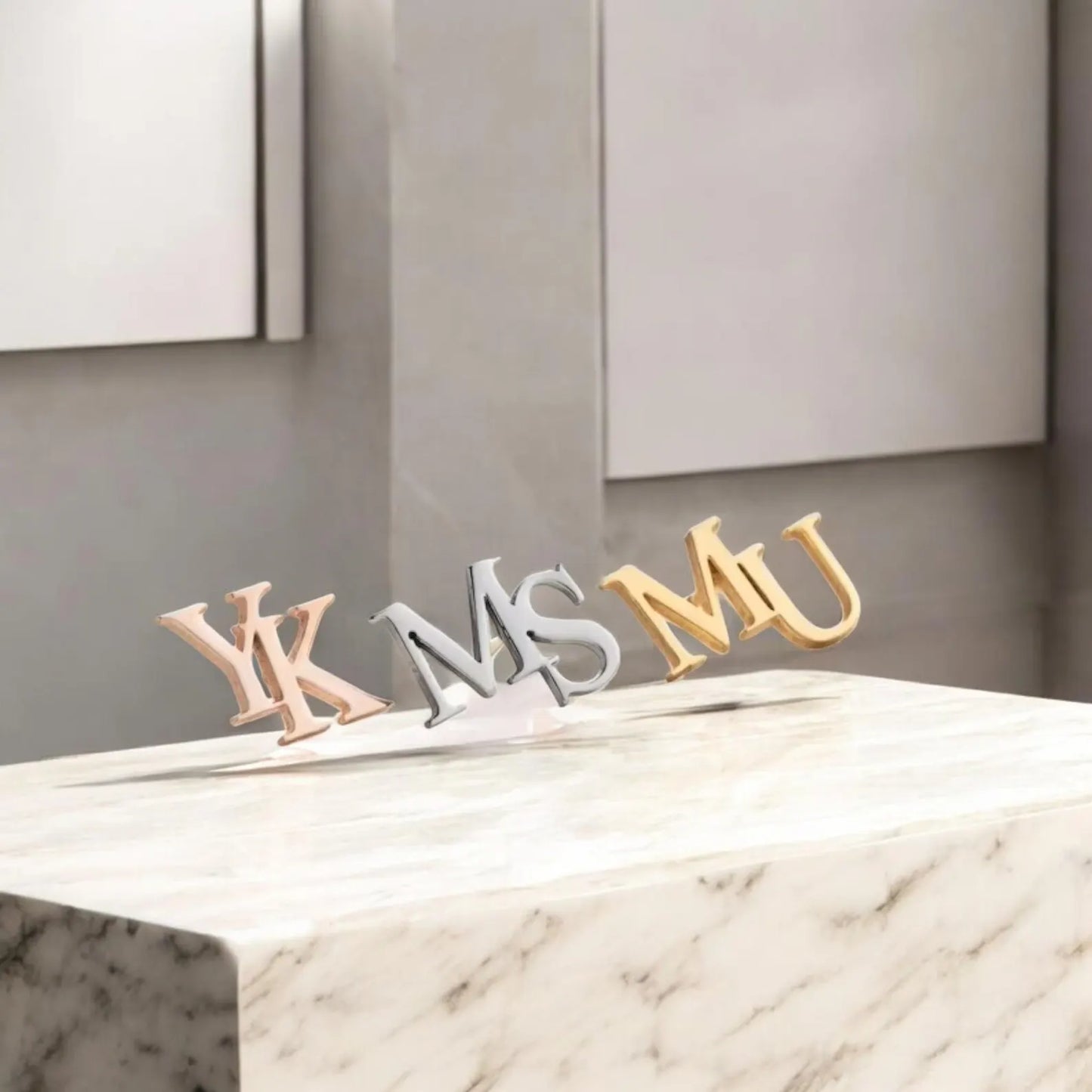Moskai Personalized Initial Brooch in Silver Finish