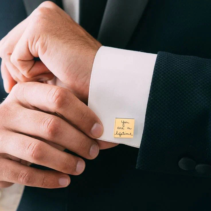 Personalized cufflinks for modern men and Gen Z weddings  Custom cufflinks with initials for groom and groomsmen  Minimalist custom cufflinks for formal and corporate wear  Modern men’s cufflinks personalized for special occasions