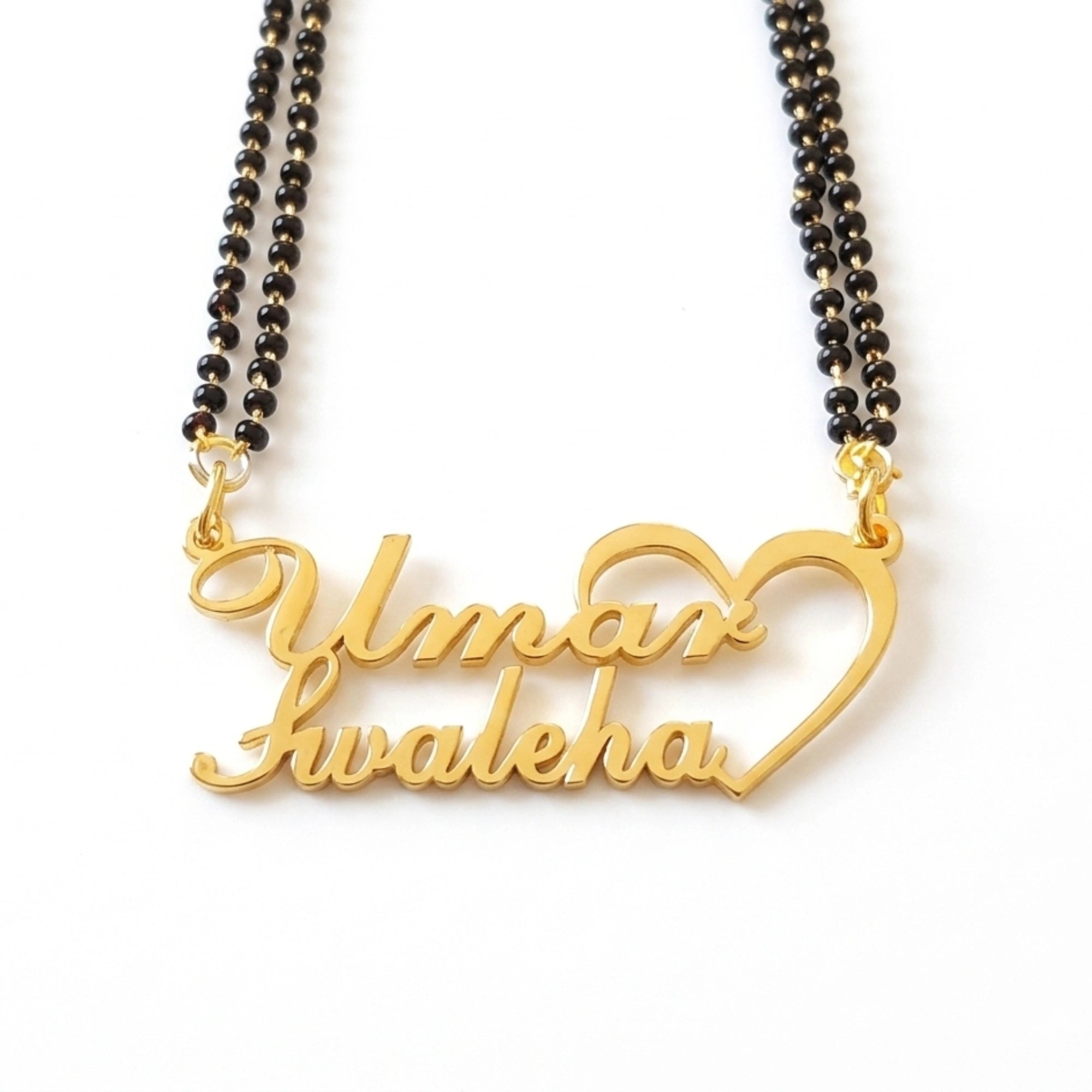 Personalized Double Name Mangalsutra with Heart Design for Women - Romantic Anniversary & Wedding Gift