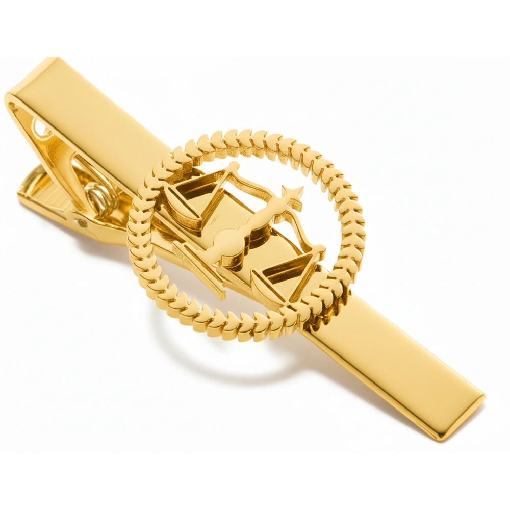 Professional Scales of Justice Lawyer Tie Clip - Advocate Symbol Brass Tie Bar- Executive Legal Profession Accessory & Attorney Gift