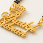 Personalized Couple Name Mangalsutra with Crown Design for Wedding & Anniversary Gift for Her
