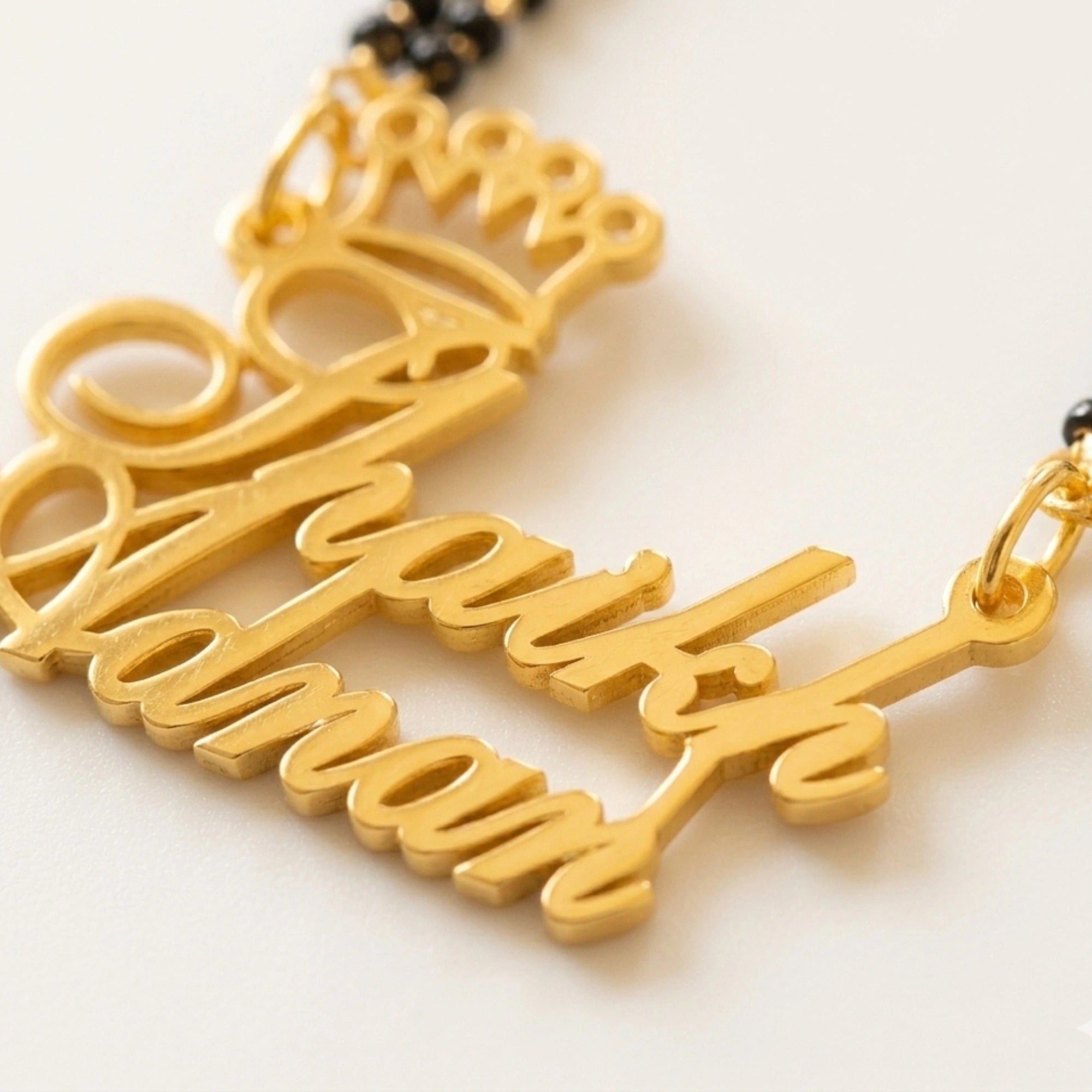 Personalized Couple Name Mangalsutra with Crown Design for Wedding & Anniversary Gift for Her
