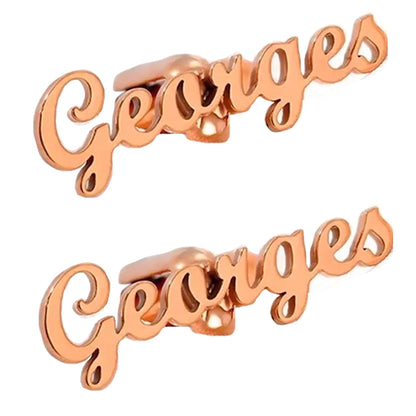 Personalized Name Cufflinks for Men - Custom Brass Shirt Cufflinks for Wedding & Business