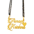 Personalized Double Name Mangalsutra with Heart - Custom Couple Name Jewelry