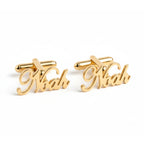 Personalized Name Cufflinks for Men – Custom Script Name Cufflinks for Wedding & Groom Gift