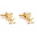Personalized 3-Initial Script Cufflinks - Custom Brass Monogram Jewelry for Men