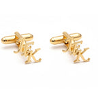 Personalized 3-Initial Script Cufflinks - Custom Brass Monogram Jewelry for Men