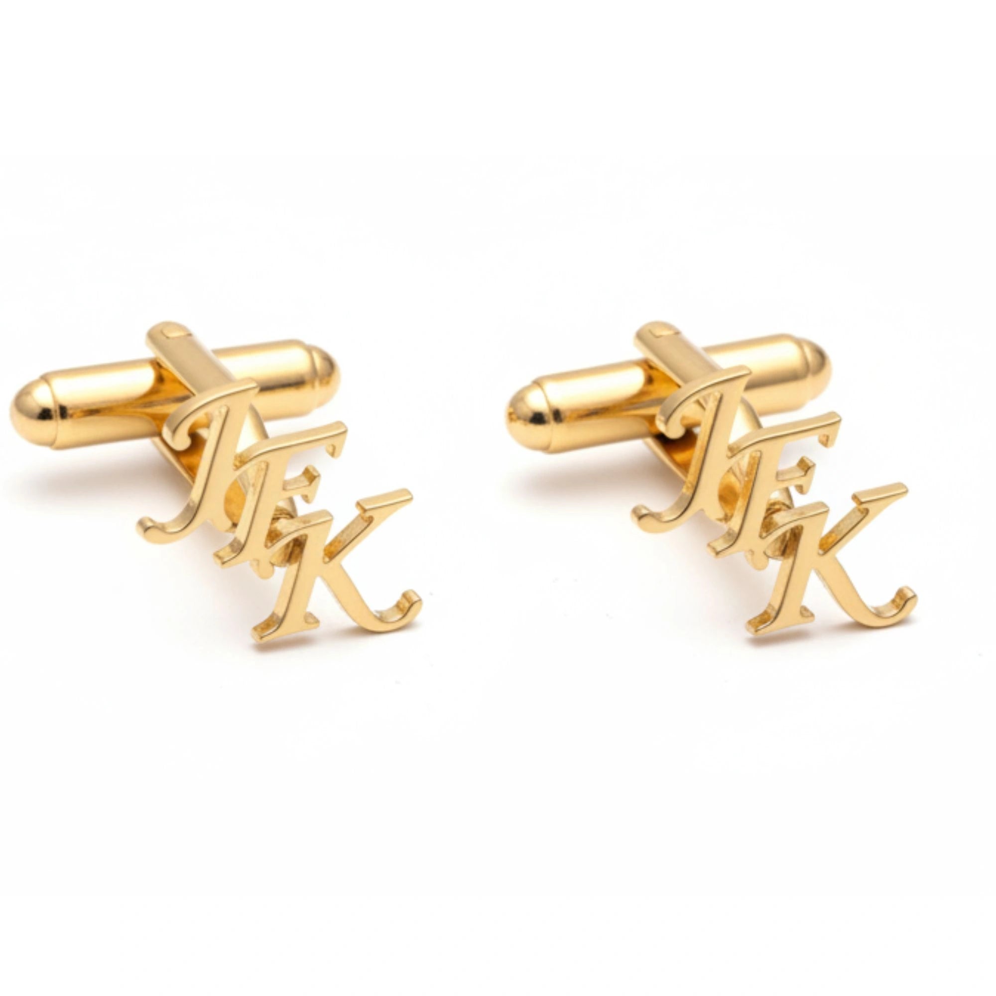 Personalized 3-Initial Script Cufflinks - Custom Brass Monogram Jewelry for Men