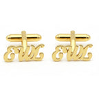 Custom 3-Letter Monogram Script Cufflinks - Personalized Brass Jewelry for Men