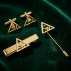 Personalized Custom Initial Cufflinks, Tie Clip & Lapel Pin Set - 3-Piece Men's Formal Accessory Gift Set