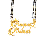 Customised Couple Name Mangalsutra with Crown and Heart Design for Anniversary & Wedding Gift for Women