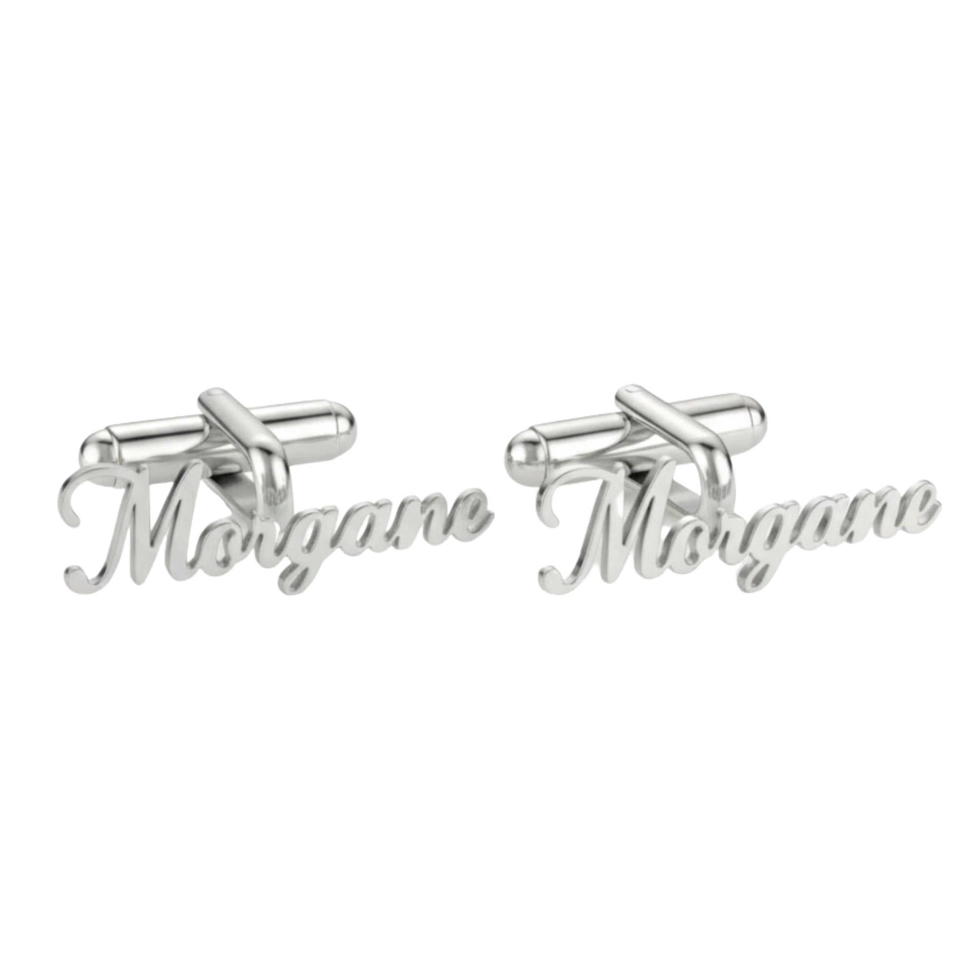 Personalized Brass Name Cufflinks - Custom Script Font Lettering for Men