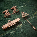 Personalized Custom Initial Cufflinks, Tie Clip & Lapel Pin Set - 3-Piece Men's Formal Accessory Gift Set