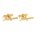 Personalized Brass Name Cufflinks - Custom Script Font Lettering for Men