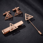 Personalized Custom Initial Cufflinks, Tie Clip & Lapel Pin Set - 3-Piece Men's Formal Accessory Gift Set