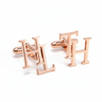 Personalized Overlapping Serif Initial Name Cufflinks - Bespoke Brass Monogram for Men