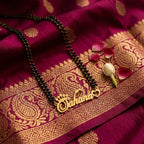 Personalized Single Name Mangalsutra with Crown, Heart & Star Design Unique Gift for Her, Wife & Brides