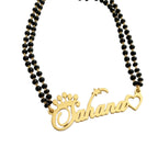 Personalized Single Name Mangalsutra with Crown, Heart & Star Design Unique Gift for Her, Wife & Brides