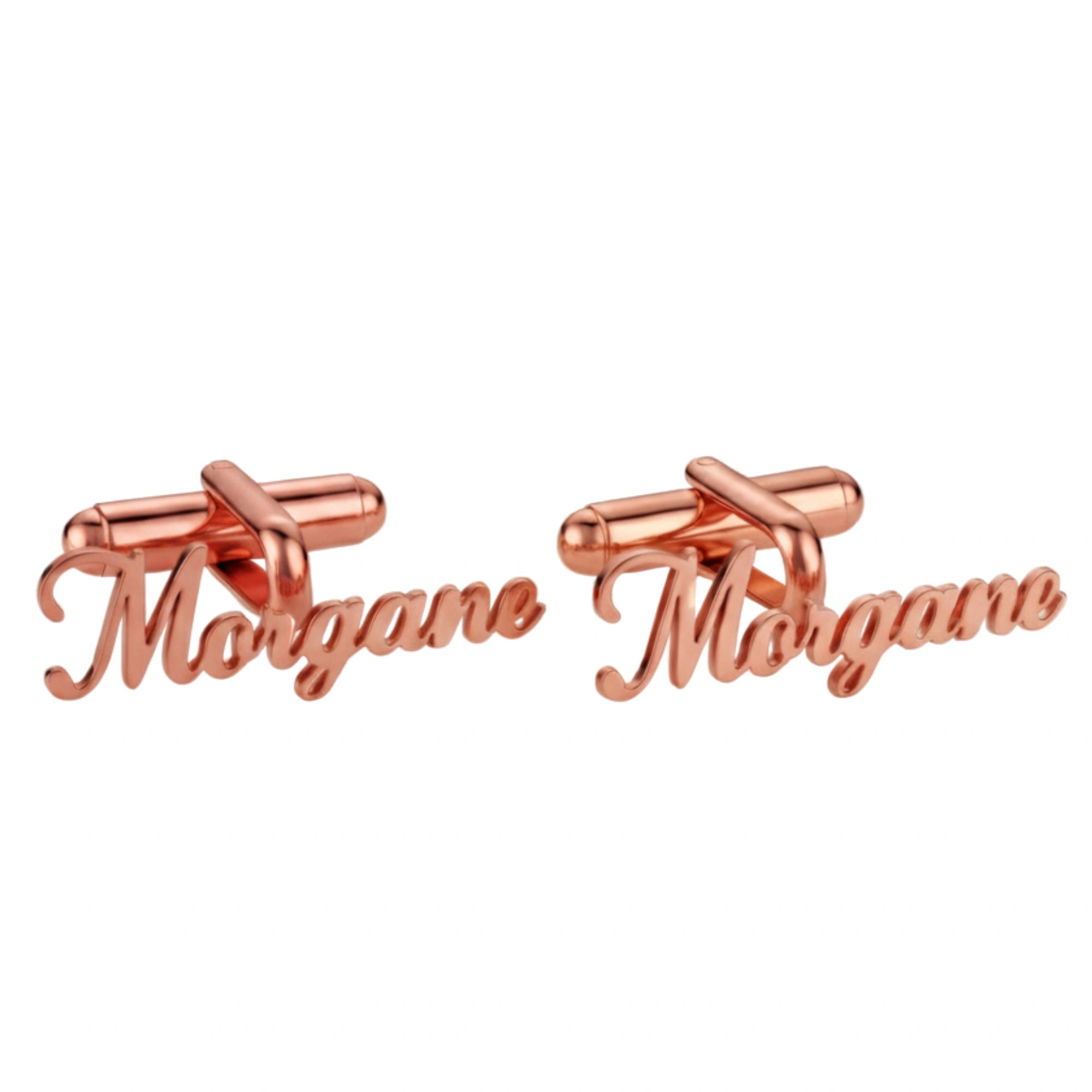 Personalized Brass Name Cufflinks - Custom Script Font Lettering for Men