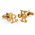 Personalized Joint Initial Name Cufflinks - Custom Brass Monogram Jewelry for Men