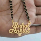 Personalized Double Name Mangalsutra - Custom Couple Name Jewelry with Heart