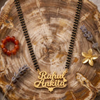 Personalized Double Name Mangalsutra - Custom Couple Name Jewelry with Heart