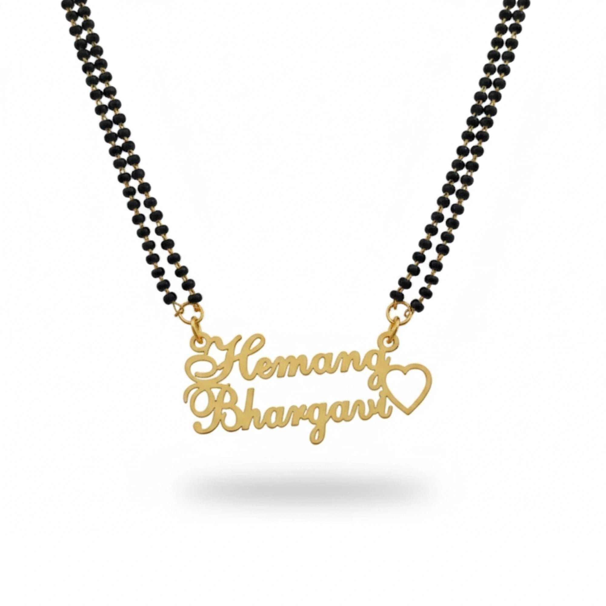Personalized Couple Name Mangalsutra for Women with Couple Names and Heart Gift for Wife, Anniversary & Wedding