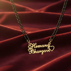 Personalized Couple Name Mangalsutra for Women with Couple Names and Heart Gift for Wife, Anniversary & Wedding