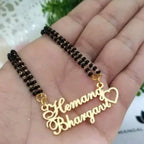 Personalized Couple Name Mangalsutra for Women with Couple Names and Heart Gift for Wife, Anniversary & Wedding