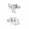Personalised Initial Name Cufflinks for Men – Custom Silver Alphabet Monogram Cuff Links – Formal Shirt Accessory for Wedding Groom & Corporate Wear