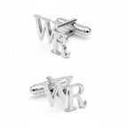 Personalised Initial Name Cufflinks for Men – Custom Silver Alphabet Monogram Cuff Links – Formal Shirt Accessory for Wedding Groom & Corporate Wear