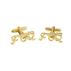 Personalized Hand-Scripted 3-Letter Initial Cufflinks – Custom Brass Monogram Jewelry