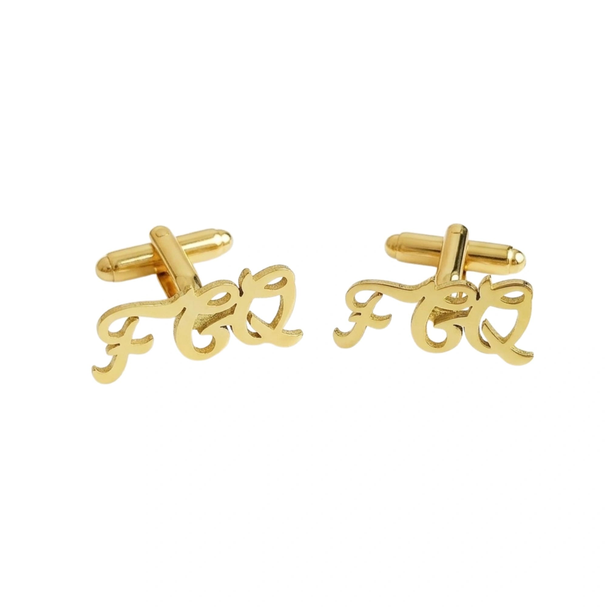 Personalized Hand-Scripted 3-Letter Initial Cufflinks – Custom Brass Monogram Jewelry