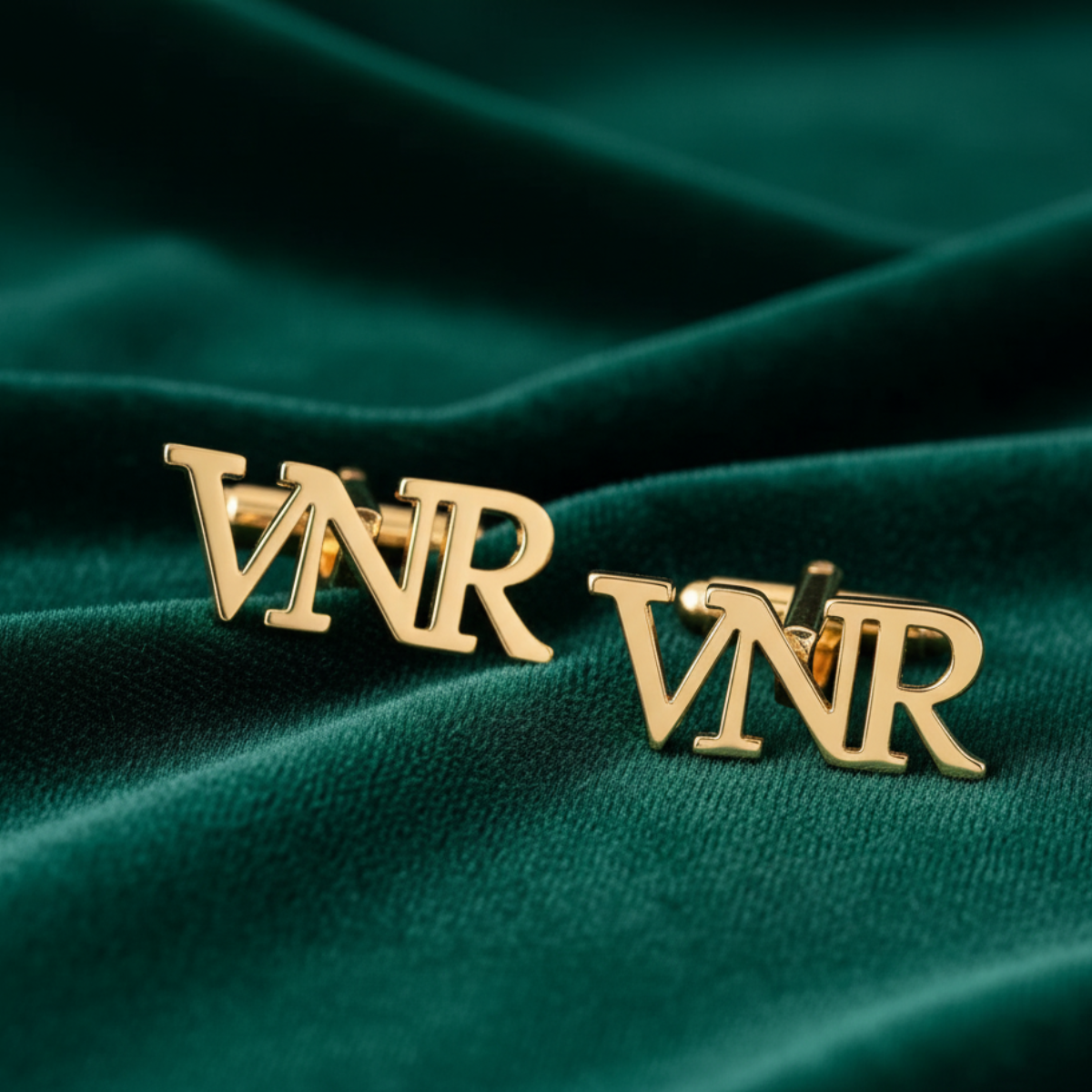 Custom 3-Letter Initial Cufflinks - Personalized Triple Monogram Shirt Studs for Men in Brass