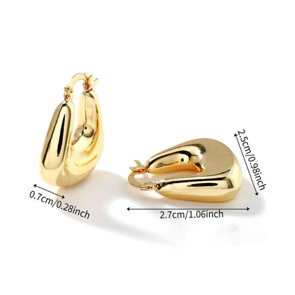 Rectangle Bubble Earrings | Gold Finish Modern Statement Jewelry