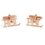 3-Letter Block Initial Name Cufflinks – Personalized Brass Men’s Jewelry