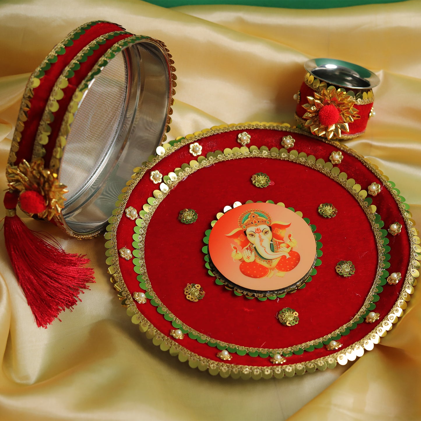 MOSKAI Thali Set | Traditional Pooja Thali | Decorative Aarti Plate Set